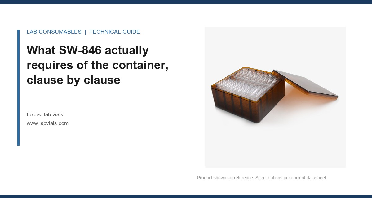 What SW-846 actually requires of the container, clause by clause