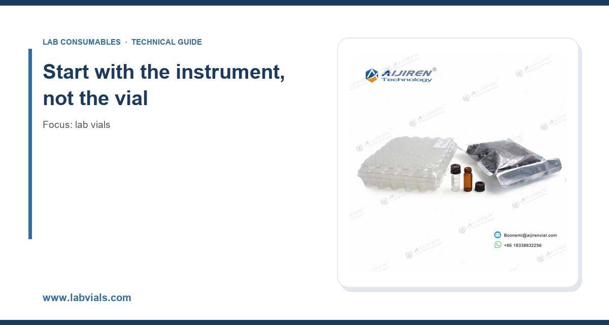 Start with the instrument, not the vial