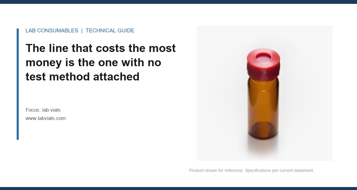 The line that costs the most money is the one with no test method attached